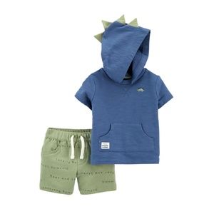 Carter's 2-Piece Dinosaur Hooded Tee & Short Set
